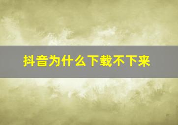 抖音为什么下载不下来