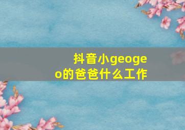 抖音小geogeo的爸爸什么工作