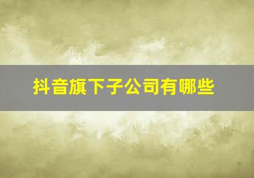 抖音旗下子公司有哪些