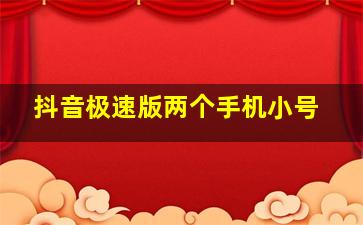 抖音极速版两个手机小号