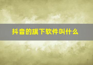 抖音的旗下软件叫什么