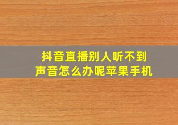 抖音直播别人听不到声音怎么办呢苹果手机