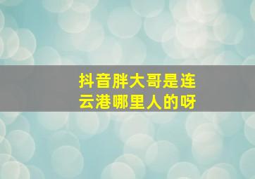 抖音胖大哥是连云港哪里人的呀