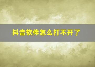 抖音软件怎么打不开了