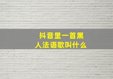 抖音里一首黑人法语歌叫什么