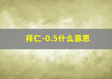 拜仁-0.5什么意思