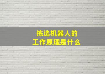 拣选机器人的工作原理是什么