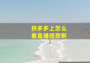 拼多多上怎么看直播回放啊