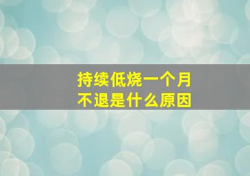 持续低烧一个月不退是什么原因