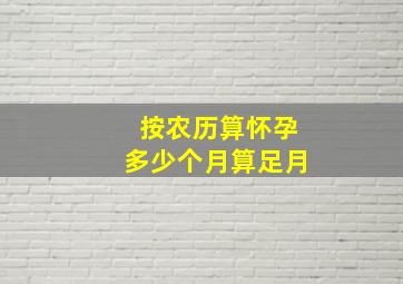 按农历算怀孕多少个月算足月