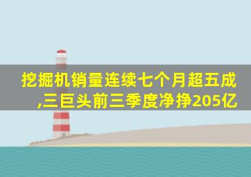 挖掘机销量连续七个月超五成,三巨头前三季度净挣205亿