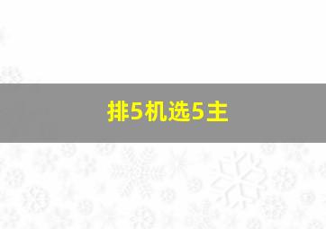 排5机选5主