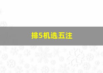 排5机选五注