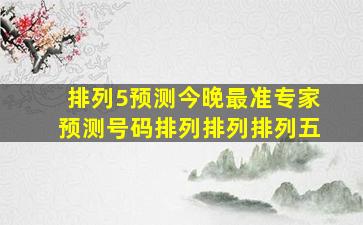 排列5预测今晚最准专家预测号码排列排列排列五