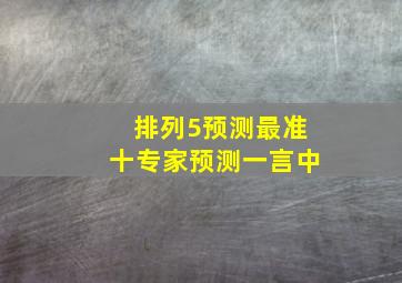 排列5预测最准十专家预测一言中