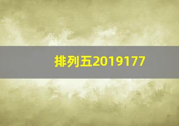 排列五2019177