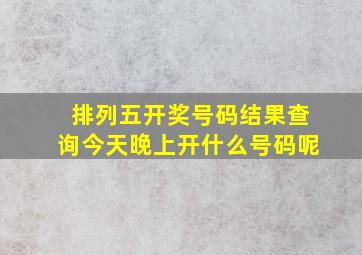 排列五开奖号码结果查询今天晚上开什么号码呢