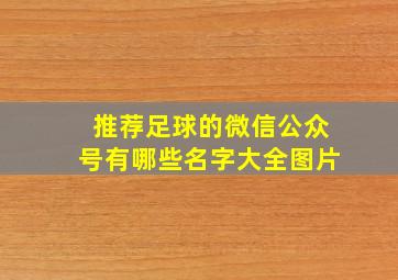 推荐足球的微信公众号有哪些名字大全图片