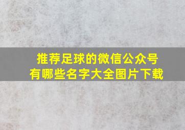 推荐足球的微信公众号有哪些名字大全图片下载