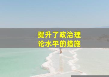 提升了政治理论水平的措施