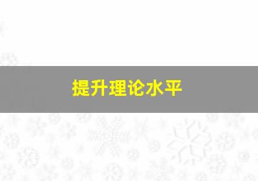 提升理论水平