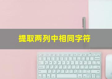 提取两列中相同字符