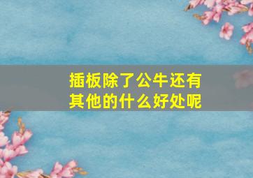 插板除了公牛还有其他的什么好处呢