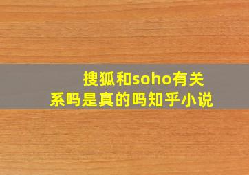 搜狐和soho有关系吗是真的吗知乎小说