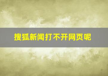 搜狐新闻打不开网页呢