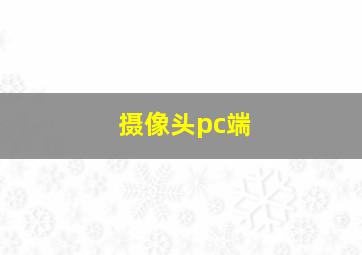 摄像头pc端