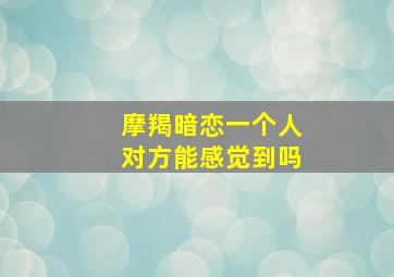 摩羯暗恋一个人对方能感觉到吗