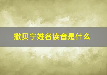 撒贝宁姓名读音是什么