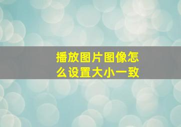 播放图片图像怎么设置大小一致