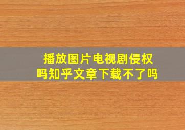 播放图片电视剧侵权吗知乎文章下载不了吗