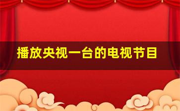 播放央视一台的电视节目