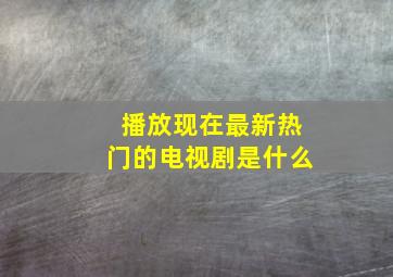 播放现在最新热门的电视剧是什么