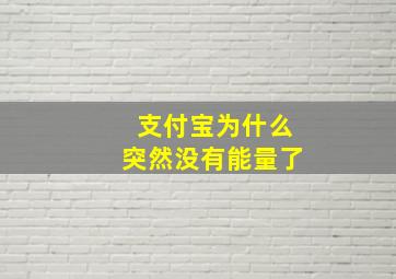 支付宝为什么突然没有能量了