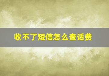 收不了短信怎么查话费