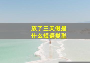 放了三天假是什么短语类型