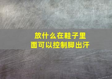 放什么在鞋子里面可以控制脚出汗