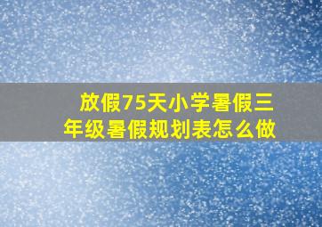 放假75天小学暑假三年级暑假规划表怎么做