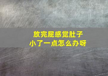 放完屁感觉肚子小了一点怎么办呀