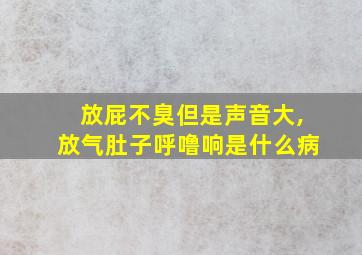 放屁不臭但是声音大,放气肚子呼噜响是什么病