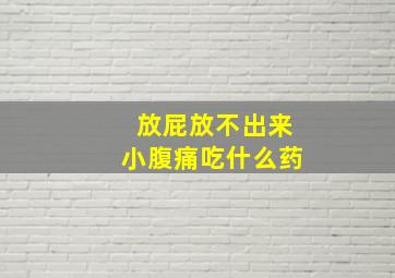 放屁放不出来小腹痛吃什么药