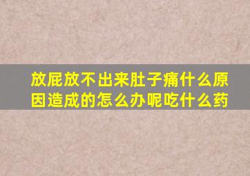 放屁放不出来肚子痛什么原因造成的怎么办呢吃什么药