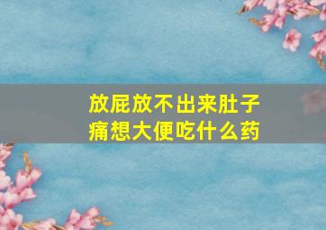 放屁放不出来肚子痛想大便吃什么药