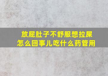 放屁肚子不舒服想拉屎怎么回事儿吃什么药管用