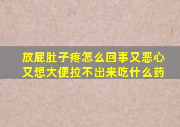 放屁肚子疼怎么回事又恶心又想大便拉不出来吃什么药