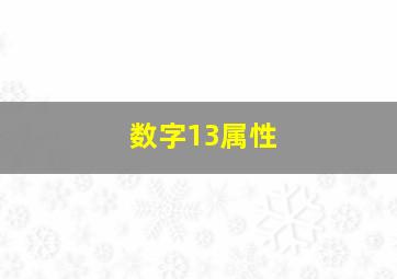 数字13属性