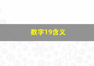 数字19含义